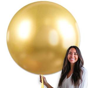 lot 9111 image: PartyWoo Metallic Gold Balloons 4pcs 36 Inch Extra Large Big Jumbo Giant Chrome Gold Latex Helium Balloons for Graduation Baby Shower Birthday Bachelorette New Year Party Decorations Gold-G101