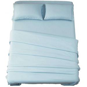 lot 9113 image: SONORO KATE Bed Sheet Set Super Soft Microfiber 1800 Thread Count Luxury Egyptian Sheets 16-Inch Deep Pocket Wrinkle and Hypoallergenic-4 Piece (Spa Blue, Queen)
