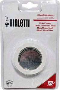 lot 9121 image: Bialetti Replacement Gasket and Filter For 3 Cup Stovetop Espresso Coffee Makers