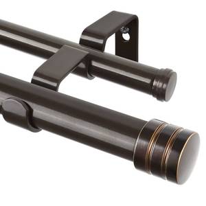 lot 9128 image: TONIAL1 Inch Double Curtain Rods for Windows 66 to 120 Inches (6-12ft), Heavy Duty Decorative Drapery Rod for 32 to 144 Inches (5.75-11.7ft) with Classic Cap Finial, Bronze