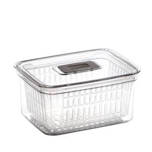 lot 9129 image: BINO  Produce Saver - 6.8 Cup1.6L  Fridge Storage Containers for Fruits and Vegetables  Adjustable Air Vent, Removable Basket  BPA-Free Fridge Organizers