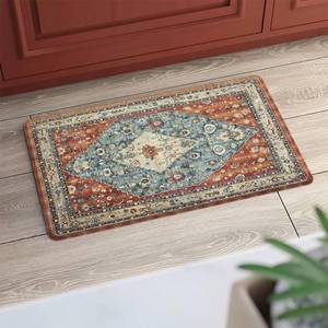 lot 9136 image: Collive Boho Kitchen Mats Cushioned Anti Fatigue Mats, Non-Slip Kitchen Floor Mats, Standing Kitchen Mats for Office, Sink, Laundry, 17x30 Red Waterproof Kitchen Rug