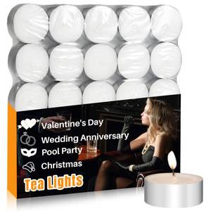 lot 9155 image: Tealight Candles - Tea Lights Candles Unscented Tea Tree Lights Mini Votive with Cotton Wick for Decorating Home,Pool,Shabbat,Wedding,Emergencies,Christmas,Halloween,Parties, Spas