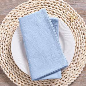 lot 8880 image: Cotton Craft Light Blue Dinner Napkins Set of 8