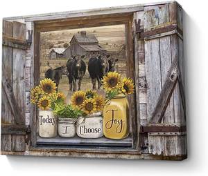 lot 8902 image: Sunflower Joy Mason Jar Wall Decor