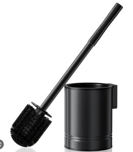 lot 9043 image: Hamitor Short Wall Mounted Toilet Brush Black