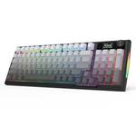Redragon Wireless Mechanical Keyboard, Gasket RGB Gaming Keyboard with Screen & Knob, Tri-Mode BT5.0/2.4G/USB-C, 95 Keys Hot Swappable, Side Printed PBT Keycaps, Thick Pre-Lubed Linear Switch, K725SP