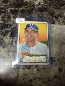 1952 Topps Chris Van Cuyk Brooklyn Dodgers Baseball Card
