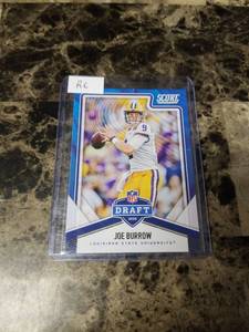 lot 1108 image: 2020 Panini Score Football Joe Burrow LSU Tigers Rookie Card
