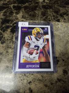 lot 1122 image: 2020 Panini Score Football Justin Jefferson LSU Tigers Rookie Card