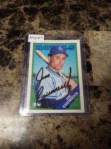 lot 1132 image: 1988 Topps Jim Eisenreich Kansas City Royals Autographed Baseball Card