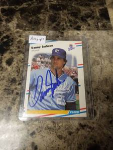lot 1139 image: 1988 Fleer Danny Jackson Kansas City Royals Autographed Baseball Card
