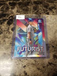 lot 1151 image: 2021 Topp Bowman Chrome Bobby Witt Jr. Kansas City Royals Rookie Baseball Card