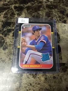lot 1152 image: 1986 Leaf Donruss Greg Maddux Chicago Cubs Rookie Baseball Card