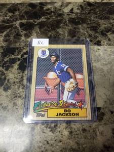 lot 1158 image: 1987 Topps Future Stars Bo Jackson Kansas City Royals Rookie Baseball Card