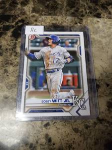 lot 1165 image: 2021 Topps Bowman Chrome Bobby Witt Jr. Kansas City Royals Rookie Baseball Card