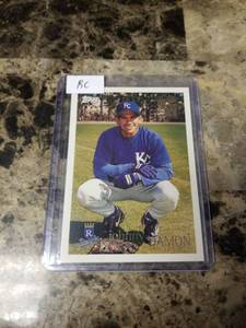 lot 1182 image: 1996 Topps Future Star Johnny Damon Kansas City Royals Rookie Baseball Card