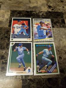 lot 1185 image: 4pk George Brett Kansas City Royals Baseball Cards