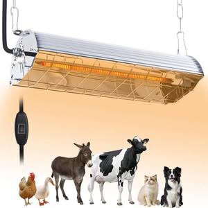 lot 1366 image: Fanspex 600W Hanging Heater for Poultry Chicken Coop Pet House Livestock Greenhouse, 2 Heating Mode with Adjust Height, 3S Fast Heating