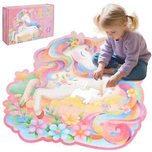 lot 1372 image: Unicorn Floor Puzzle - 48 Large Pieces, Ideal as Unicorn Party Decorations & Magical Gifts for Girls