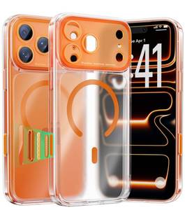 lot 1381 image: Maledan Crystal Clear with Cosmic Orange for iPhone 17 Pro Case Compatible with MagSafe, Military Grade Camera Protection Phone Case with Camera Control Cover for Apple 17 Pro 6.3 inch Accessories