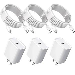 lot 1384 image: 10FT iPhone Fast Charger,3Pack Extra LongApple MFi CertifiediPhone Charger Fast Charging Quick 10Foot USB C to Lightning Cable Cord Adapter Block for iPhone 14 Pro Max14 Plus1312Mini11XSXiPad