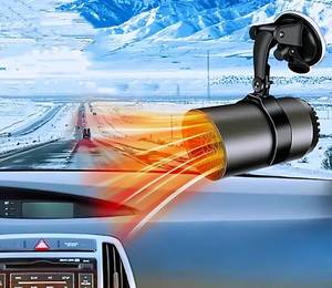 lot 1410 image: Portable Car Heater - 2-in-1 Fast Heating & Cooling, Windshield Defroster, 12V Car Heater that Plugs into Cigarette Lighter for Winter Driving with Suction Holder MISSING ONE NUT