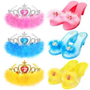 lot 1424 image: Princess Dress Up Shoes Set, Girls Role Play Dress Up Toys,Toddler Pretend Play Crown Kit Gift Set for Little Girls Aged 3-6 Years Old