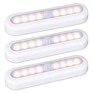 lot 1441 image: STAR-SPANGLED 3 Pack 7in Motion Sensor Lights Indoor Battery Operated, Stick on LED Light for Closet, Stairs, Under Cabinet, Warm White