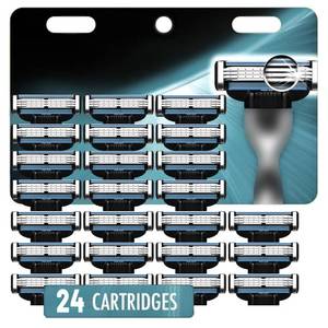 lot 1464 image: Razor Refills for Men,Razor Blade Refills for Men - 24PCS Compatible with mach 3 razor blades refills with Mach3 Razors, Dual Lubrication Blades for Extra Close & Comfortable Shave