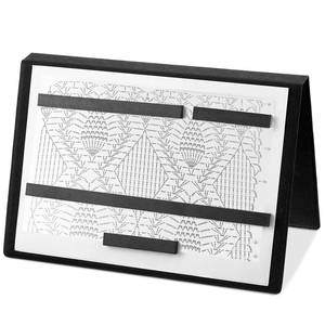 lot 1470 image: Flutesan 2 Pcs Black Knitting Pattern Holder, Fold up Cross Stitch Knitting Chart Keeper with 8 Pcs Replacement Magnets, Cross Stitch Accessories Supplies, Unfolded Size 13.2 x 9 Inch