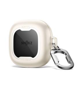 lot 1474 image: SURITCH for SHOKZ New OpenFit 2 Case Cover, Magnetic Locking Cases for SHOKZ OpenFit 2 Open-Ear Headphones, Shockproof Bumper Protective Covers with Carabiner & Keyring & Cleaner Kit, White