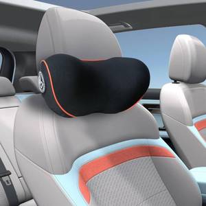 lot 1476 image: SPRFUFLY Really Comfy Car Headrest Pillow, Car Pillow for Driving with Adjustable Strap, Space Memory Foam Neck Pillow, Breathable Removable Cover - Travel Neck Pillow(Lightorange Side Rope)