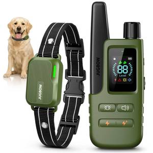 lot 1493 image: Jugbow Dog Shock Collar - 4500FT Dog Training Collar with Remote, IPX8 Waterproof Electric Dog Collar with 4 Training Modes, Security Lock, Rechargeable eCollar for 10-120lbs Small Medium Large Dogs