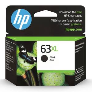 lot 1495 image: HP 63XL Black High-Yield Printer Ink Cartridge Printers  Works with DeskJet 1112, 2130, 3630Envy 4510, 4520 OfficeJet 3830, 4650, 5200  Eligible for Instant Ink  F6U64AN