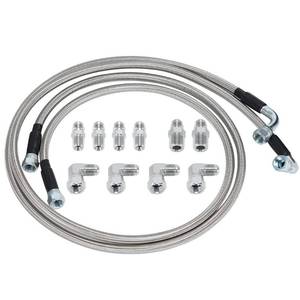 lot 1498 image: 6AN 52 Transmission Fluid Oil Cooler Hose Line kit for GM Chevy Ford GMC Buick Cadillac Cars and Trucks Stainless Steel Braided PTFE Hose