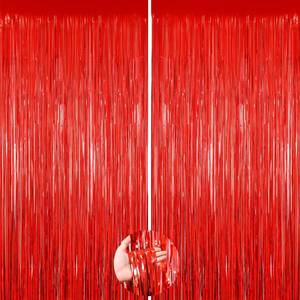 lot 1504 image: Red Streamers Foil Fringe Curtain 3.3 x 8.3ft Party Streamers 2Pack Metallic Streamer Curtains Mermaid Birthday Themed Party Decorations Tinsel Curtain for Parties Streamers for Wedding Xmas Decor