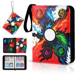 lot 1506 image: Trading Card Binder, 4-Pocket, Holds 480 Cards, 120 Pages Side-Loading Card Album, PU Leather, Acid-Free Archival Sleeves, Durable Organizer for MTG, TCG & Sports Cards, Gift for Kids, Boys and Girls