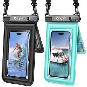 lot 1520 image: Up to 8.5 Floating Waterproof Phone Pouch 2 Pack, IPX8 Double Space Waterproof Phone Case with Lanyard for iPhone 17 16 15 Pro Max, Galaxy S26 Ultra, Cellphone Dry Bag Beach Cruise Ship Essentials