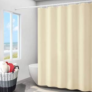 lot 1534 image: LLSCL Beige Yellow Fabric Shower Curtain Liner with Magnets, Waterproof Hotel Quality, 72 x 72 Machine Washable