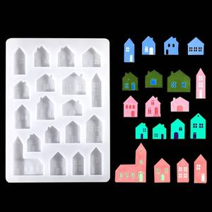 lot 1535 image: FineInno 19-Cavity House Resin Molds DIY Small House Silicone Mold Casting Molds for Epoxy Resin Craft Soap Making Home Decoration