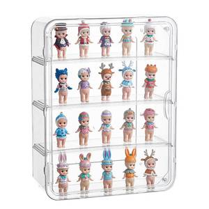 lot 1541 image: BOHOIDEE 4 Tiers Clear Display Case for Figures, Acrylic Storage Organizers Box with Magnetic Door, Wall-Mounted Dustproof Showcase for Collectibles Action Figure