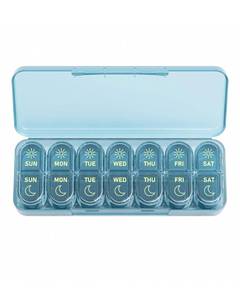 lot 1553 image: Daviky Weekly Pill Organizer 2 Times a Day, 7-Day AM PM Medicine Case, Travel-Friendly Pill Box for Fish Oils, Vitamins & Supplements