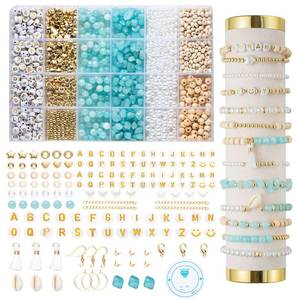 lot 1565 image: Xylise Jewelry Making Supplies Kit Natural Stone Beads for Irregular Natural Stone with for DIY Craft Bracelet Necklace Earrings for Adults (Blue)