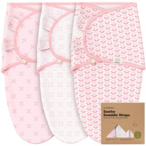 lot 1566 image: 3pk Soothe Baby Swaddle 0-3 Months, Organic Baby Swaddle Sleep Sacks, Newborn, Infant Swaddle Sack