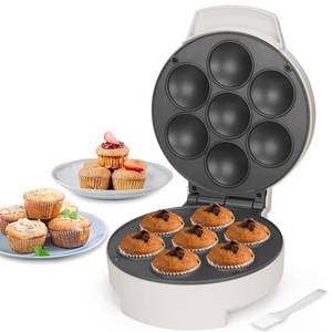 lot 1574 image: SugarWhisk Mini Cupcake Maker Machine, Make 7 X 2.2 Inch Cupcakes Baking for Kids, Muffin Maker Machine, Baking Gadgets, Housewares Breakfast Maker, Non-stick, White