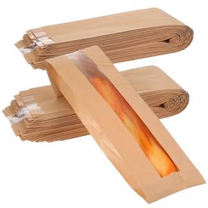 lot 1577 image: Nodaaiie 100 Pack Baguette Bread Bags with Clear Window, Long French Bread Bag, Kraft Paper Bakery Storage Bags for Homemade Bread, Pastries, and Snack, 23.22 x 4.33 x 1.57 Inch