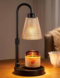 lot 1578 image: Innqoo Amber Candle Warmer Lamp with Timer, Dimmable Candle Warmer for Jar Candles, Height Adjustable Wax Melts Warmer, Birthday Gifts for Women Mom, House Warming Gifts New Home Decor