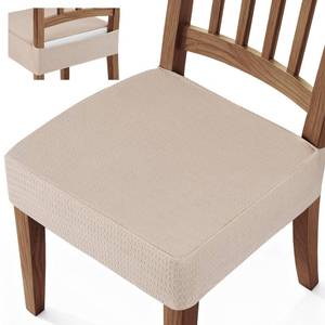 lot 1583 image: Songrey Waterproof Seat Covers for Dining Chairs Set of 6, No Rear Chair Covers, Stretch Removable Washable Chair Slipcover Protector, Taupe
