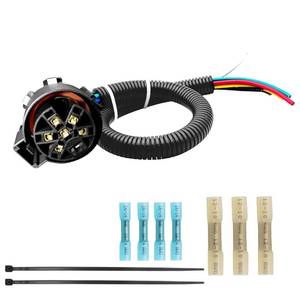 lot 1590 image: URANT 7 Way Trailer Wiring Harness,Multi Traction Function,Universal 7 Pin Trailer Plug Truck Side,Suitable for Trailer Extension Cables of Ford,General Motors,etc.14 AWG Wire (0.5m)
